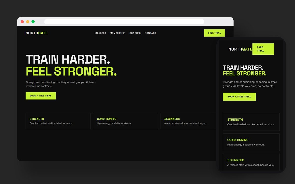 Website design concept mockup on laptop and phone for a local Sleaford business