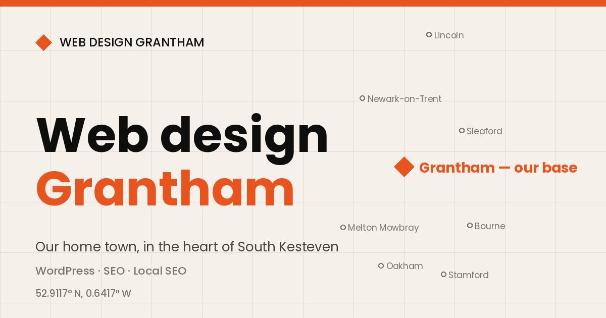 Map showing Grantham in relation to Grantham